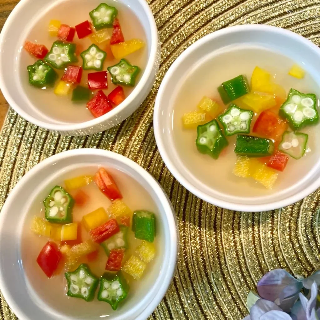 河内長野すまいる食堂七夕の副菜夏野菜のゼリー寄せ